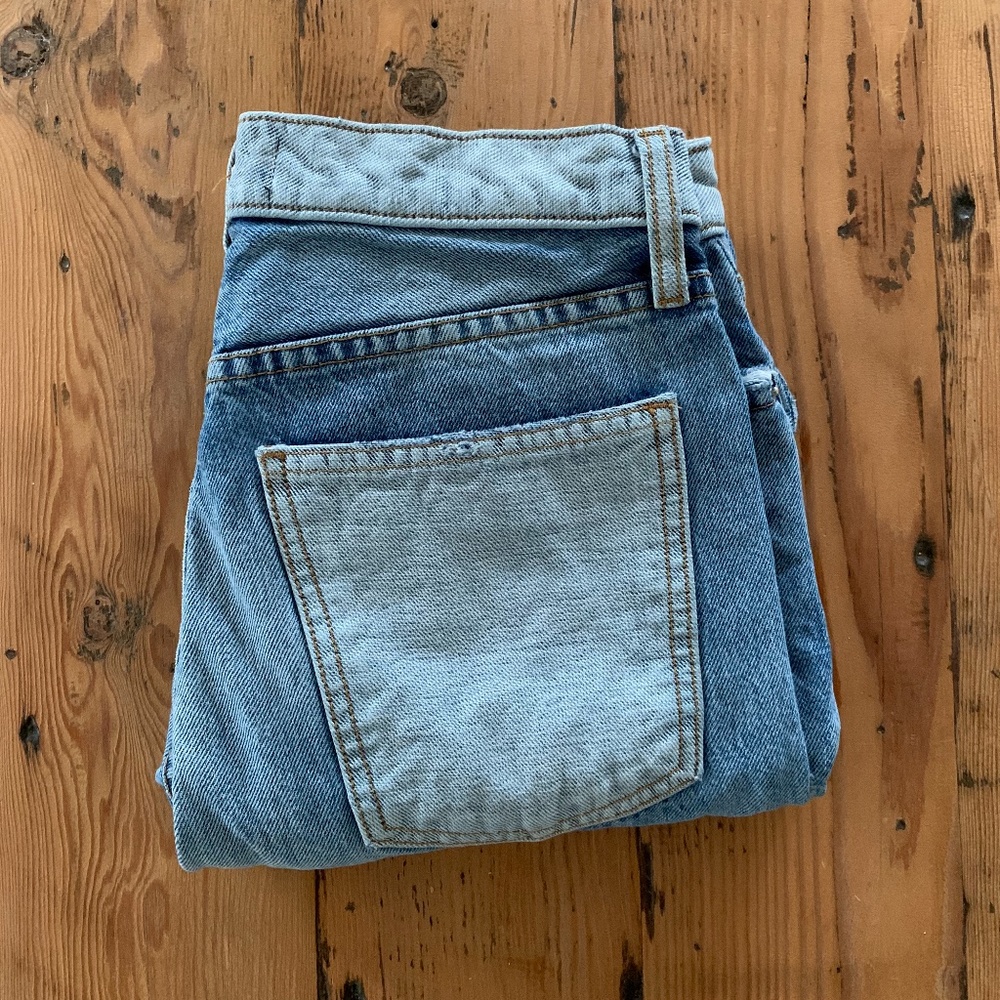 Current/Elliott Two Tone Denim High Waisted Jeans